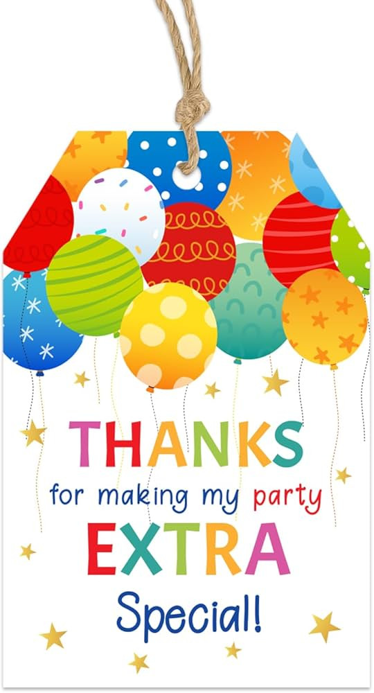 50pcs Balloon Thank You for Celebrating with Us Tags with String - Thank You Tags for Party Favor... | Amazon (US)
