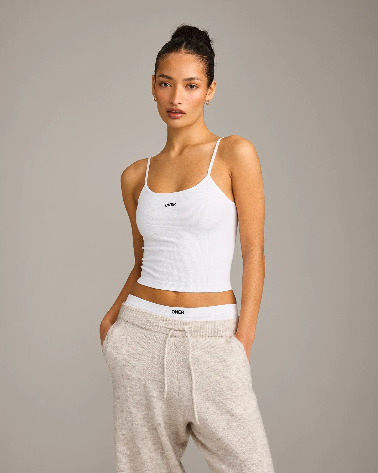 Seamless Strappy Tank Top | White | Oner Active (UK / US)