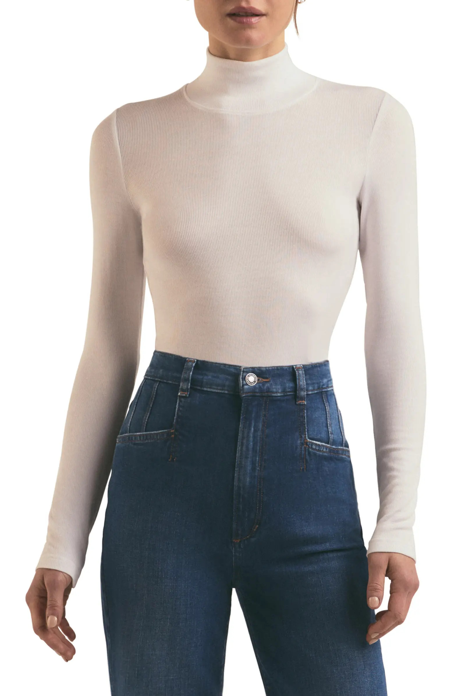 Long Sleeve Mock Neck Rib Top | Nordstrom