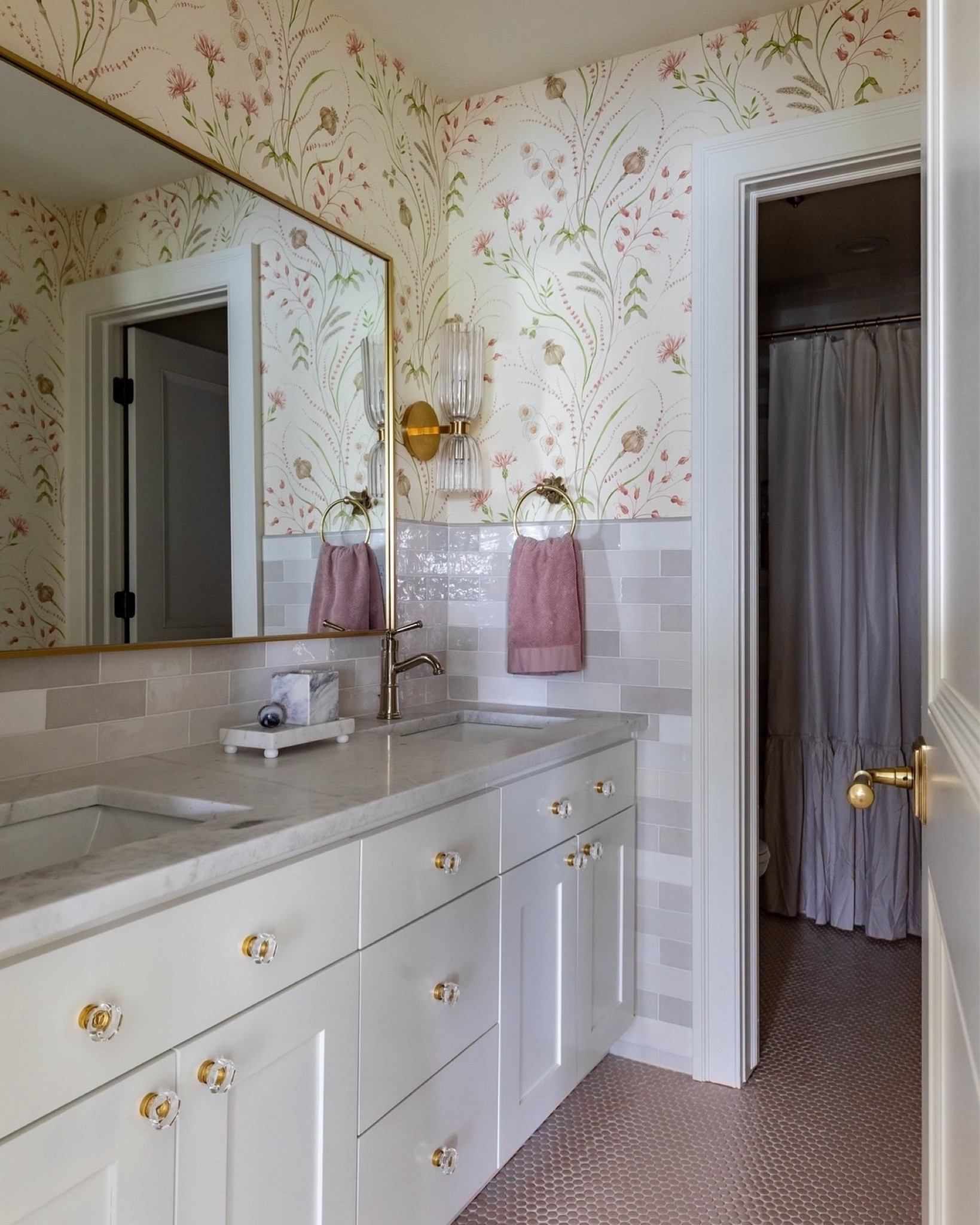 Bright and cheerful! This girls’ bathroom is the perfect mix of playful charm and clean design, with fun pops of color and sweet details throughout.