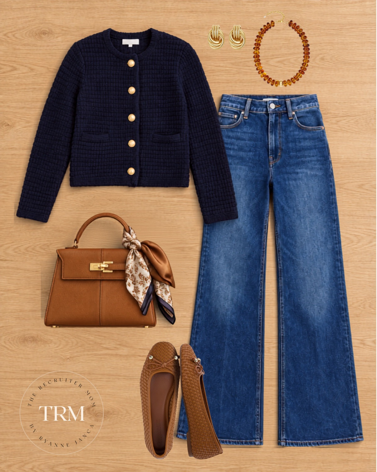 Classic fall style that you can wear on repeat 💙 A navy cardigan + wide leg jeans with rich brown accessories is an easy everyday outfit that still feels pulled together.

#LTKSeasonal #LTKOver40 #LTKMidsize
