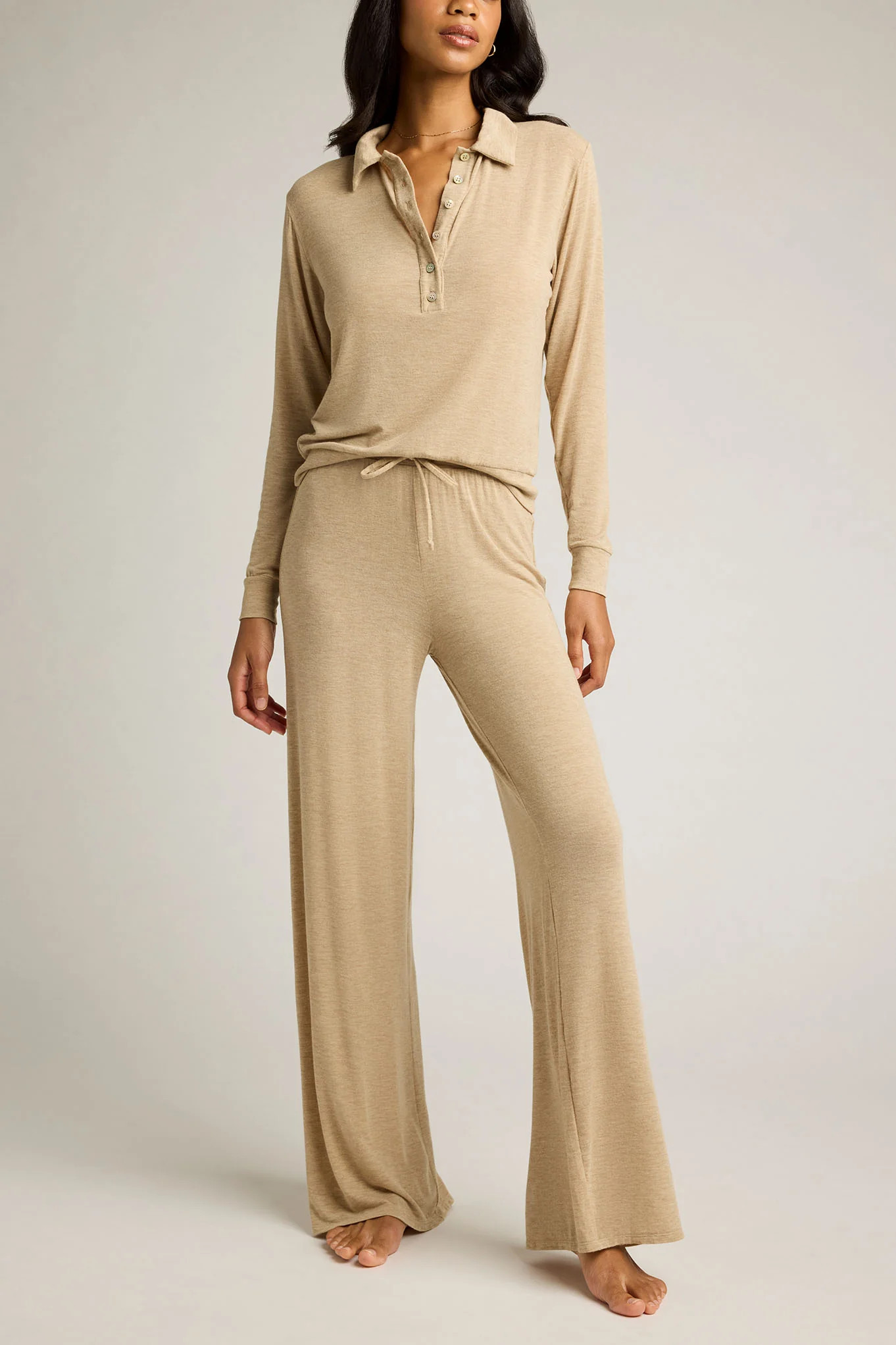 Fino Featherweight Cashmere Track Pant in Dune | Negative Underwear