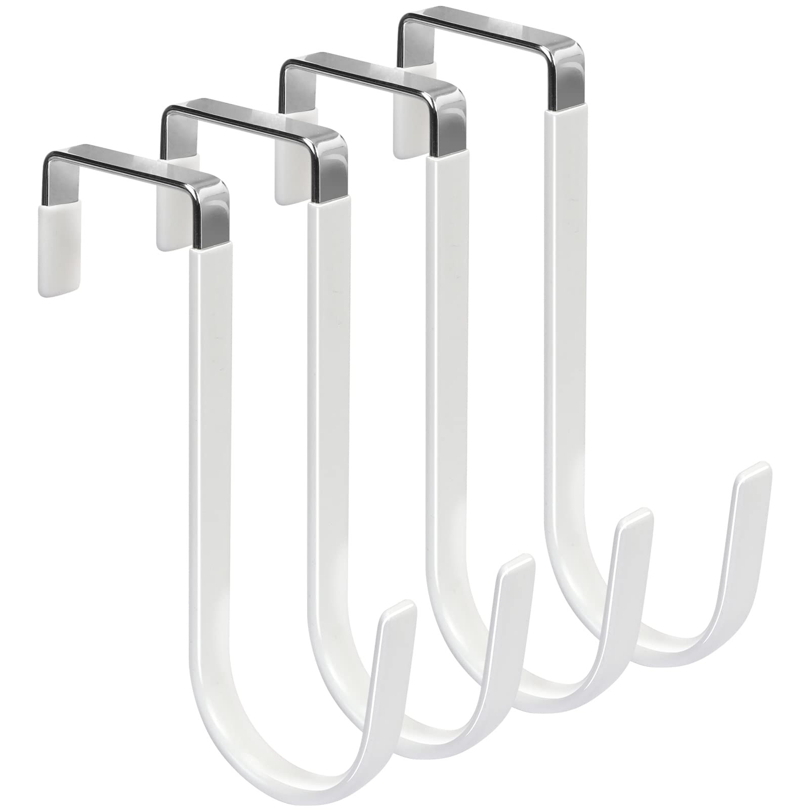 FYY Over The Door Hooks, 4 Pack Hangers Hooks with Rubber Prevent Scratches Heavy Duty Organizer ... | Amazon (US)