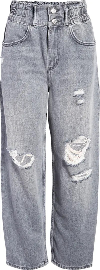 Hailey High Waist Destroy Crop Straight Leg Jeans | Nordstrom