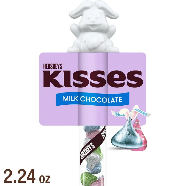 Hershey's Kisses Milk Chocolate Easter Candy, Plastic Cane 2.24 oz | Walmart (US)