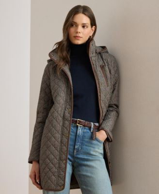 Women's Hooded Quilted Coat | Macy's
