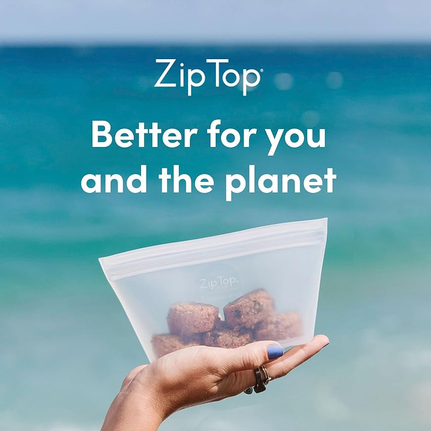 Zip Top Reusable Food Storage Bags | Snack Bag [Peach] | Silicone Meal Prep Container | Microwave... | Amazon (US)