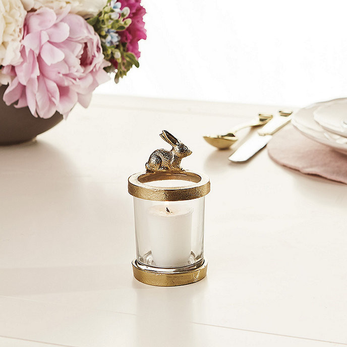 Rabbit D�cor Brass Hurricane Candle Holder | Ballard Designs, Inc.