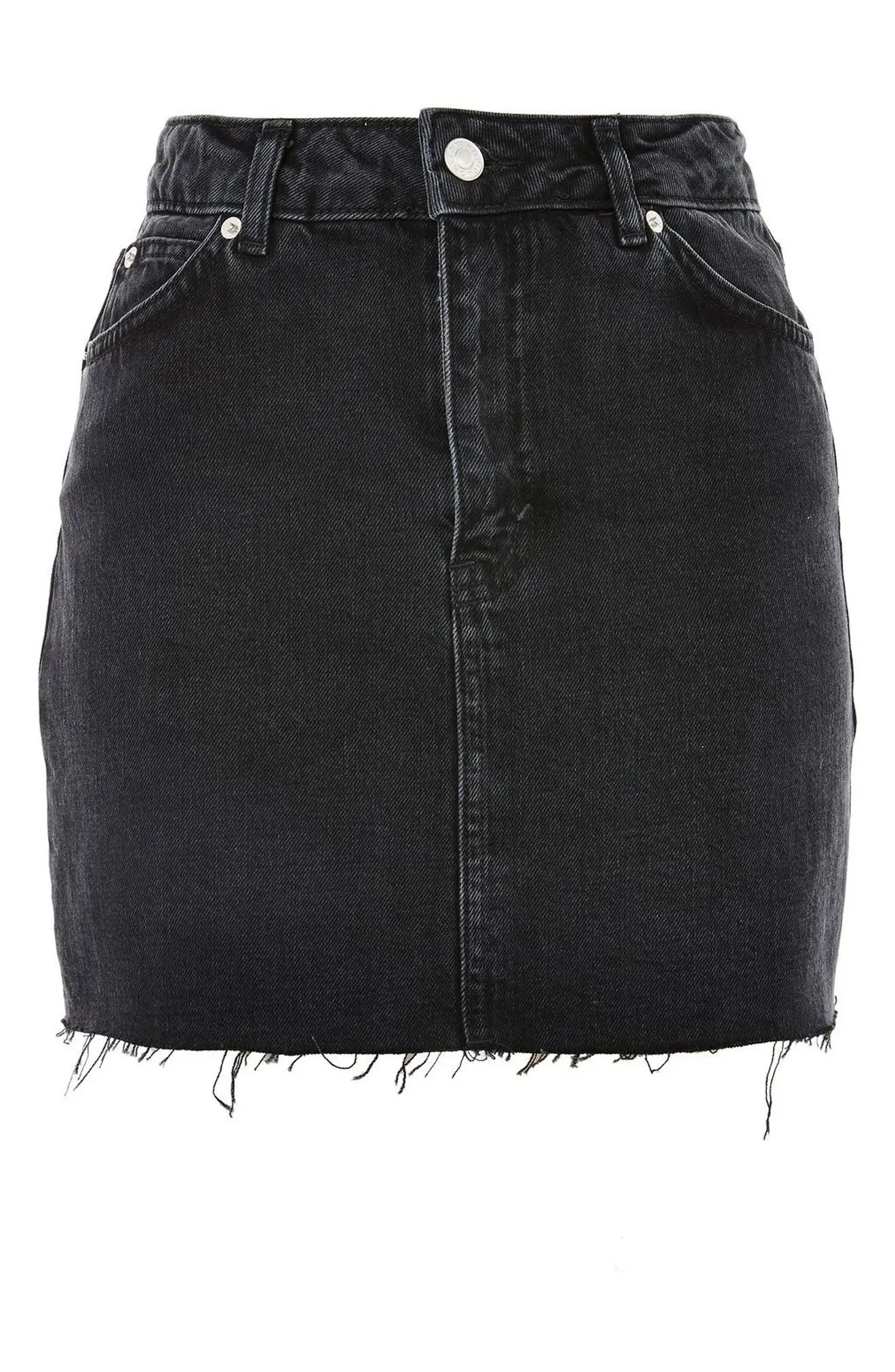 Topshop Frayed Hem Denim Miniskirt | Nordstrom