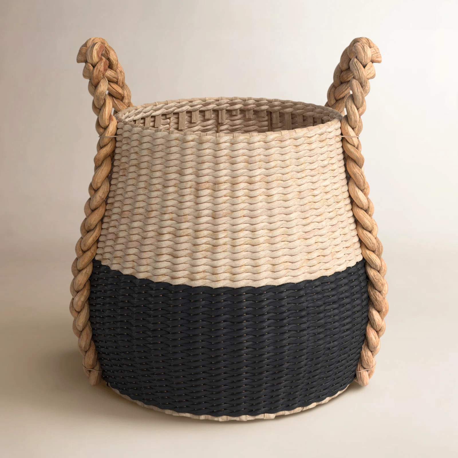 Armadi Two Tone Wicker Basket with Handles | Wayfair North America