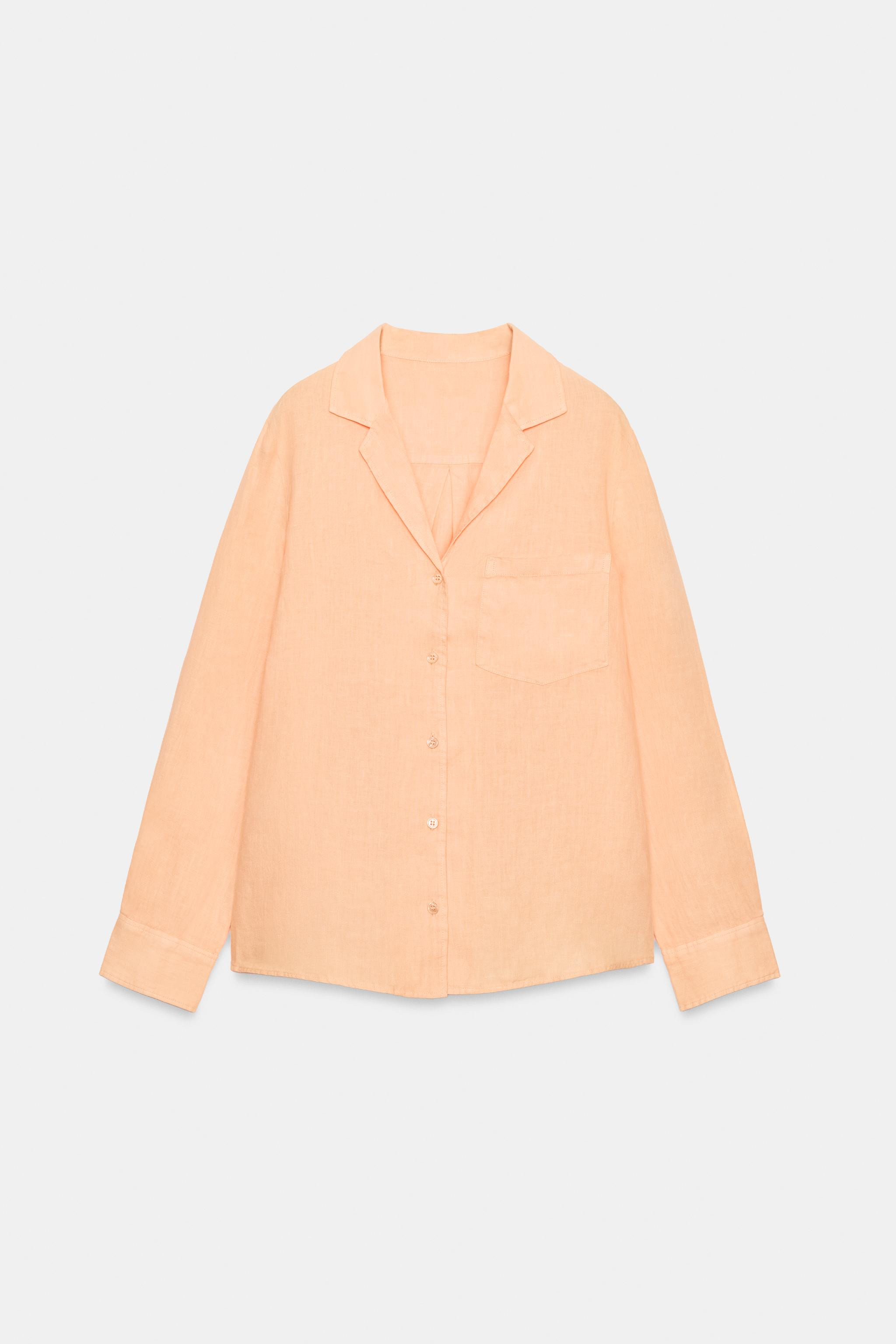 ZW COLLECTION LINEN POCKET SHIRT | Zara US