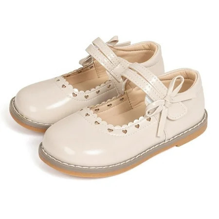 Meckior Toddler Girls Dress Shoes Little Girls Mary Jane Bowknot Soft Sole Princess Shoes for Little Kids | Walmart (US)