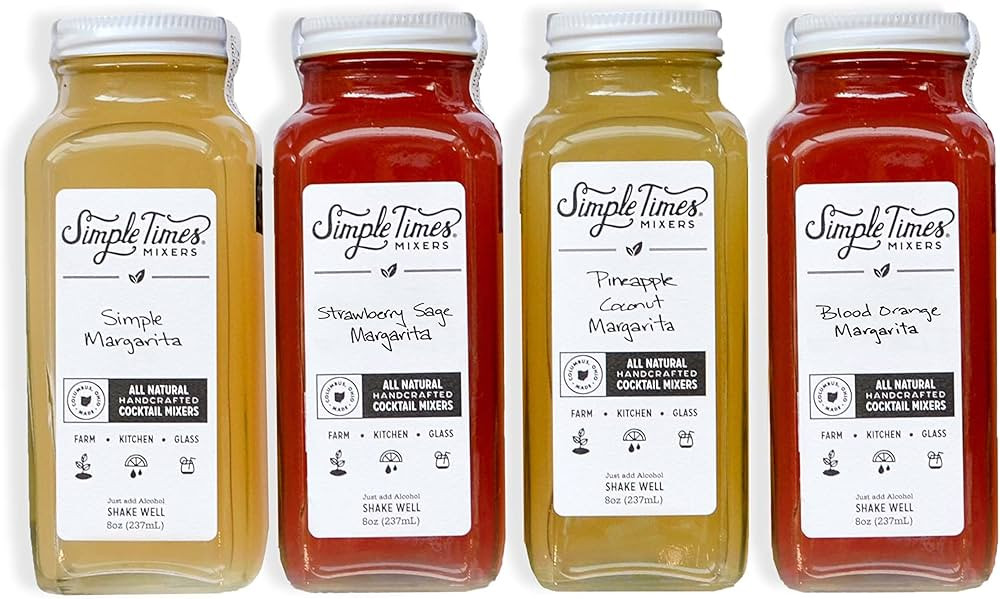 Simple Times Mixers: Margarita 4-Pack (4x 8oz) | Real Ingredient Cocktail Mixers│Just Add Alcoh... | Amazon (US)