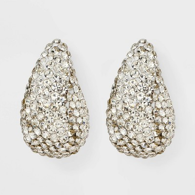 Rhinestone Embedded Teardrop Earrings - A New Day™ | Target