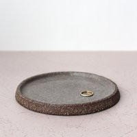 Speckled Brown Ceramic Tray | Platter Decorative Plate Trinket Dish Gritty Texture | Etsy (US)