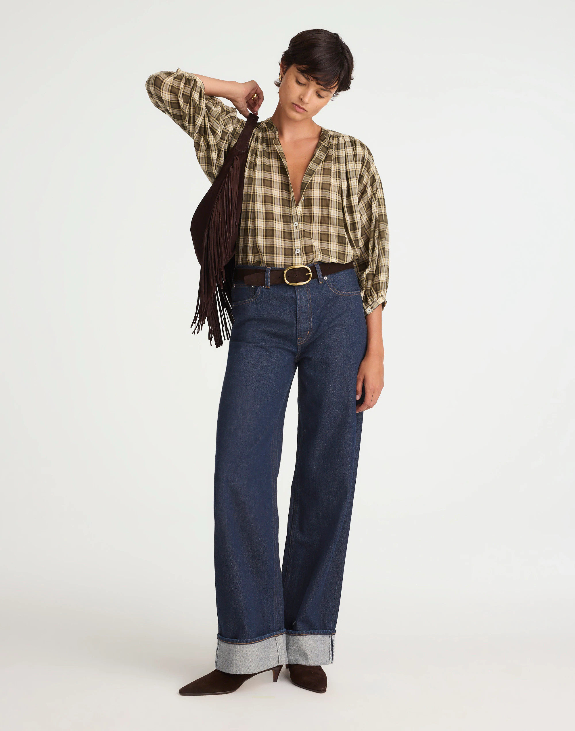 The Petite Low-Slung Cuffed Baggy Jean | Madewell