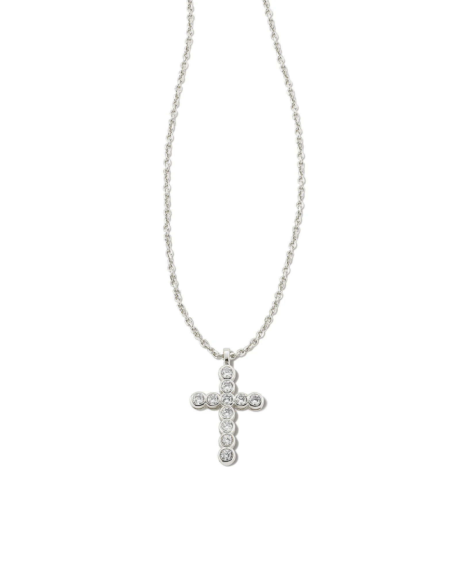Cross Silver Pendant Necklace in White CZ | Kendra Scott | Kendra Scott