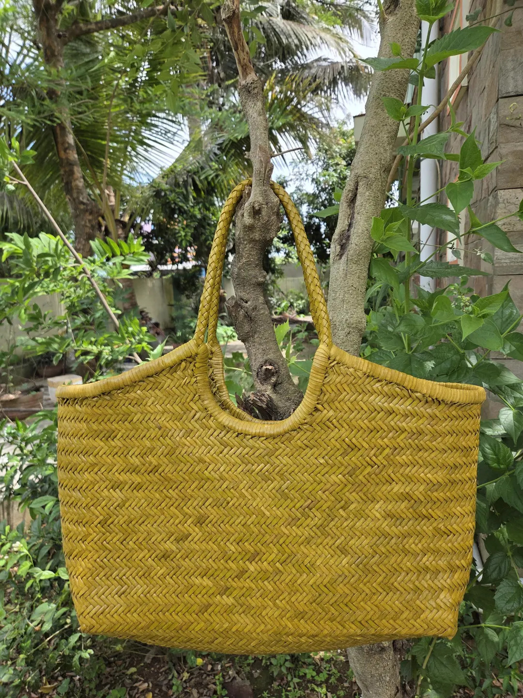 Leather Hand Woven Ladies Tote Bag - MONALISA | Etsy (US)