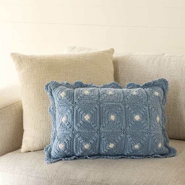 White Cap Grey Crosshatch Textured Throw Pillow, 20" | At Home
