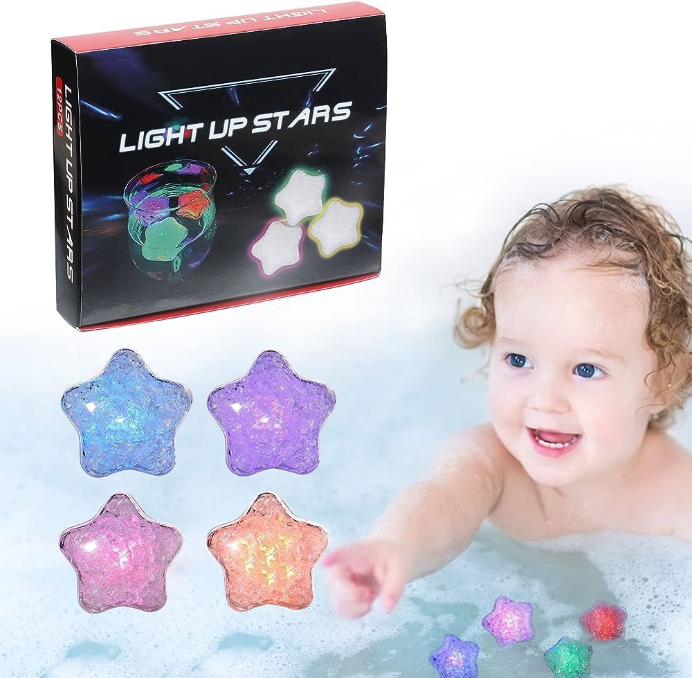 12Pcs Upgraded Light Up Bath Toys- Bath Toys for Toddlers Age 3+, Flashing Color Changing in Wate... | Amazon (US)