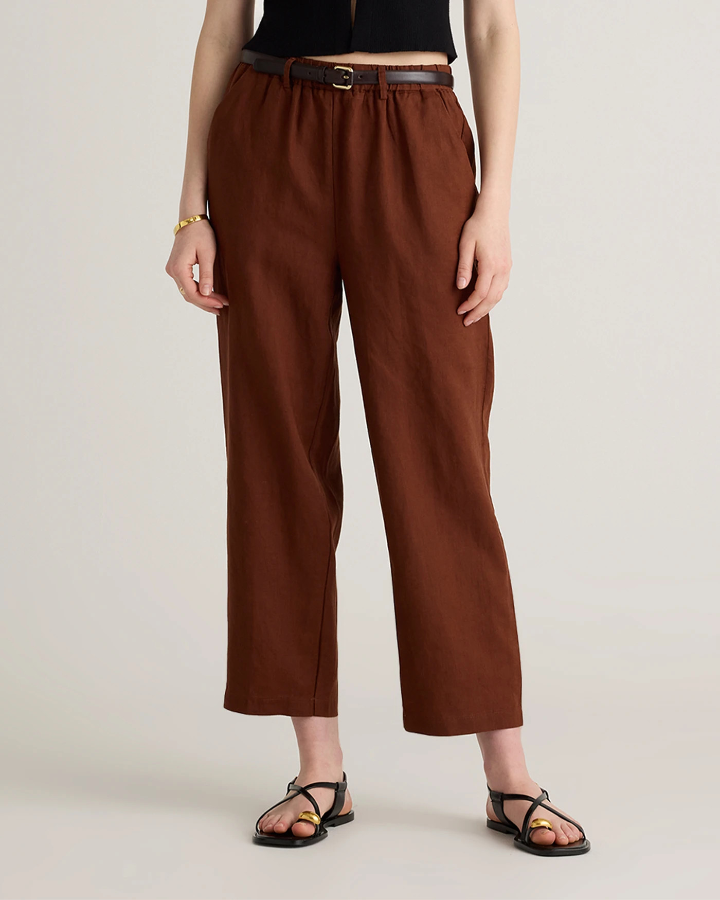 100% European Linen Pants in Chocolate | Quince