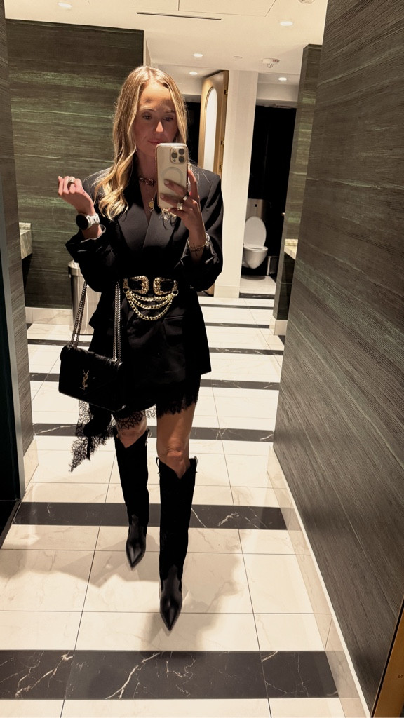 Date night fit for the win! Blazer and dress from Zara! Purse: YSL. Boots: Christian Louboutin 

#LTKootd #LTKHoliday #LTKdayinmylife