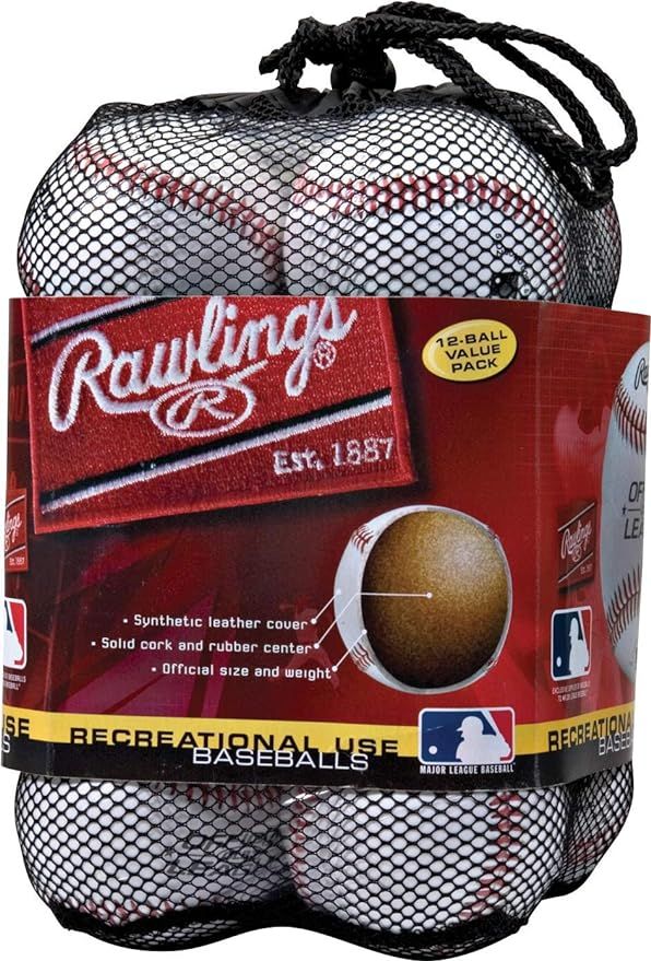 Amazon.com: Rawlings | Official League Recreational Use Practice Baseballs | Youth | Bag of 12 | ... | Amazon (US)