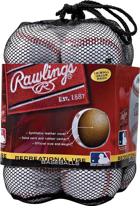 Rawlings OLB3BAG12 Official League Recreational Use Baseballs, Bag of 12, White | Amazon (US)