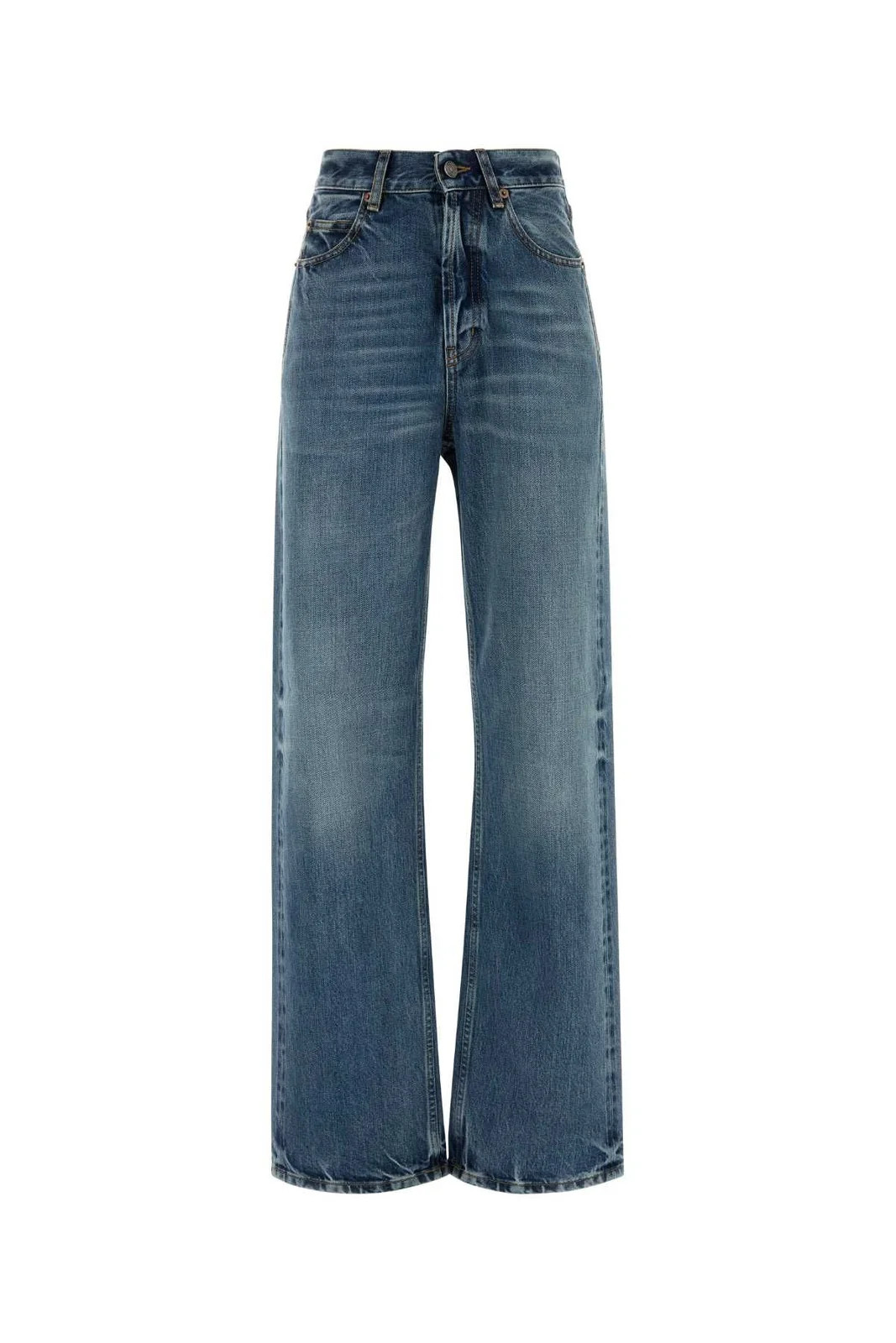 Saint Laurent V-Waist Long Baggy Jeans | Cettire Global