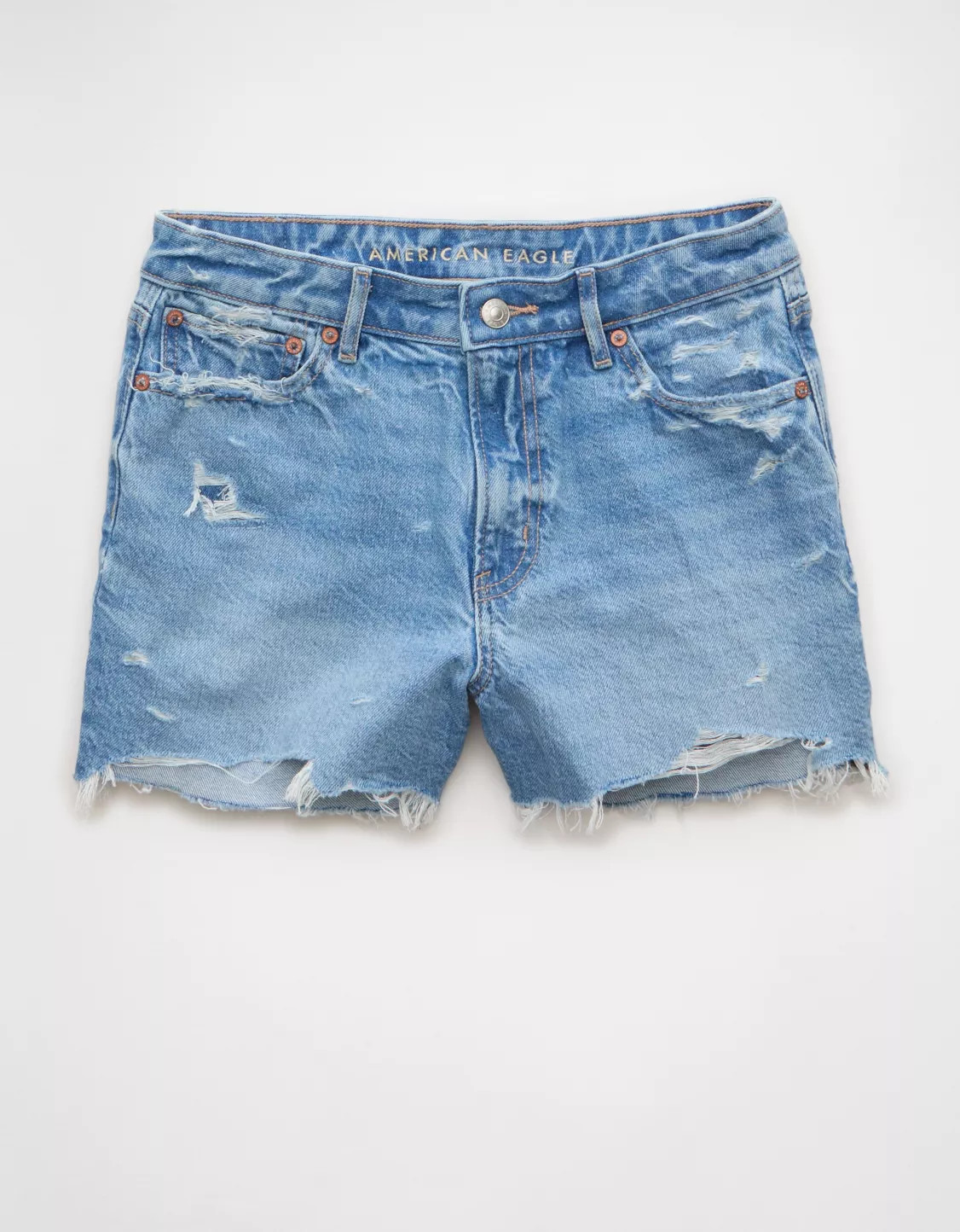 AE Strigid Super High-Waisted Relaxed Denim Short | American Eagle Outfitters (US & CA)