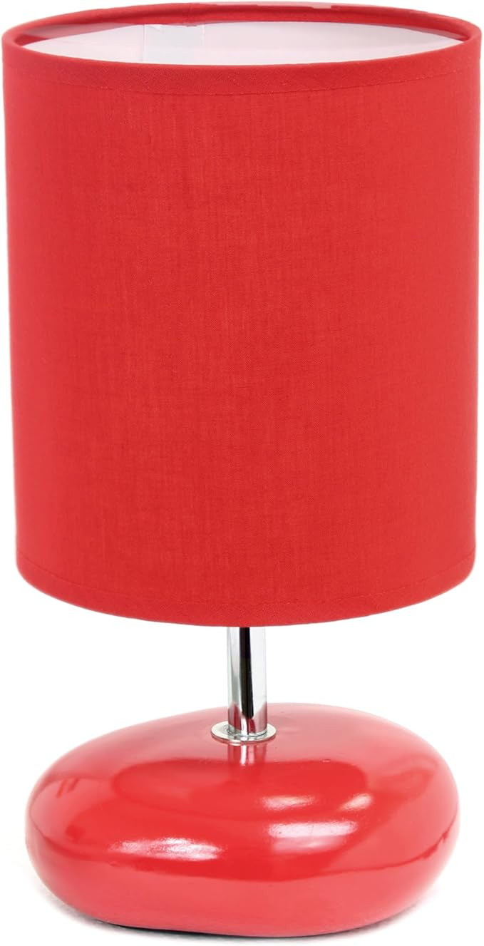 Simple Designs LT1153-RED Petite Circle Stone Table Lamp for Bedroom, Kids Room, Office, Living R... | Amazon (US)