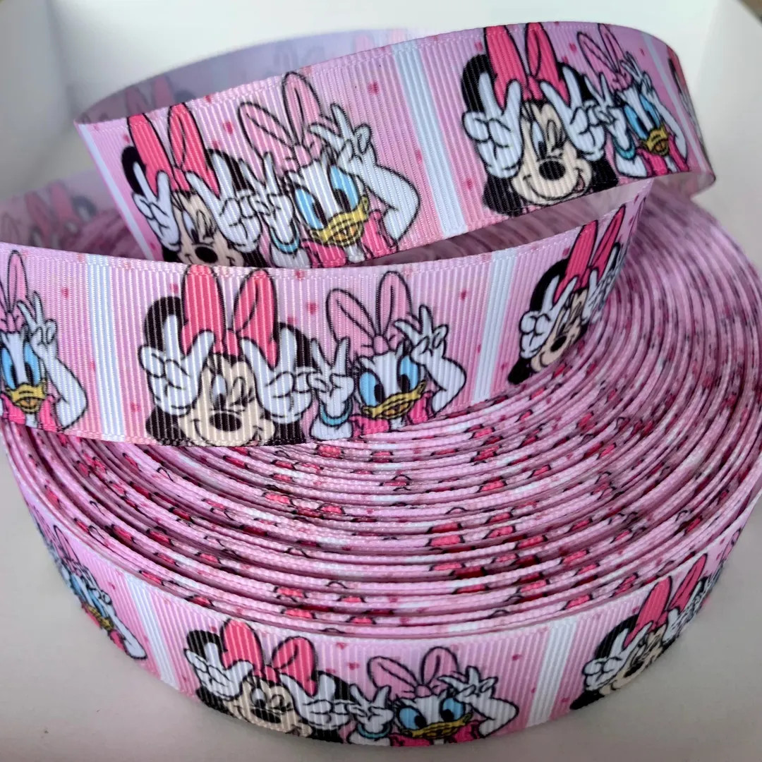 Minnie Mouse Daisy Duck Character Grosgrain Ribbon by the Yard - Etsy | Etsy (Global)