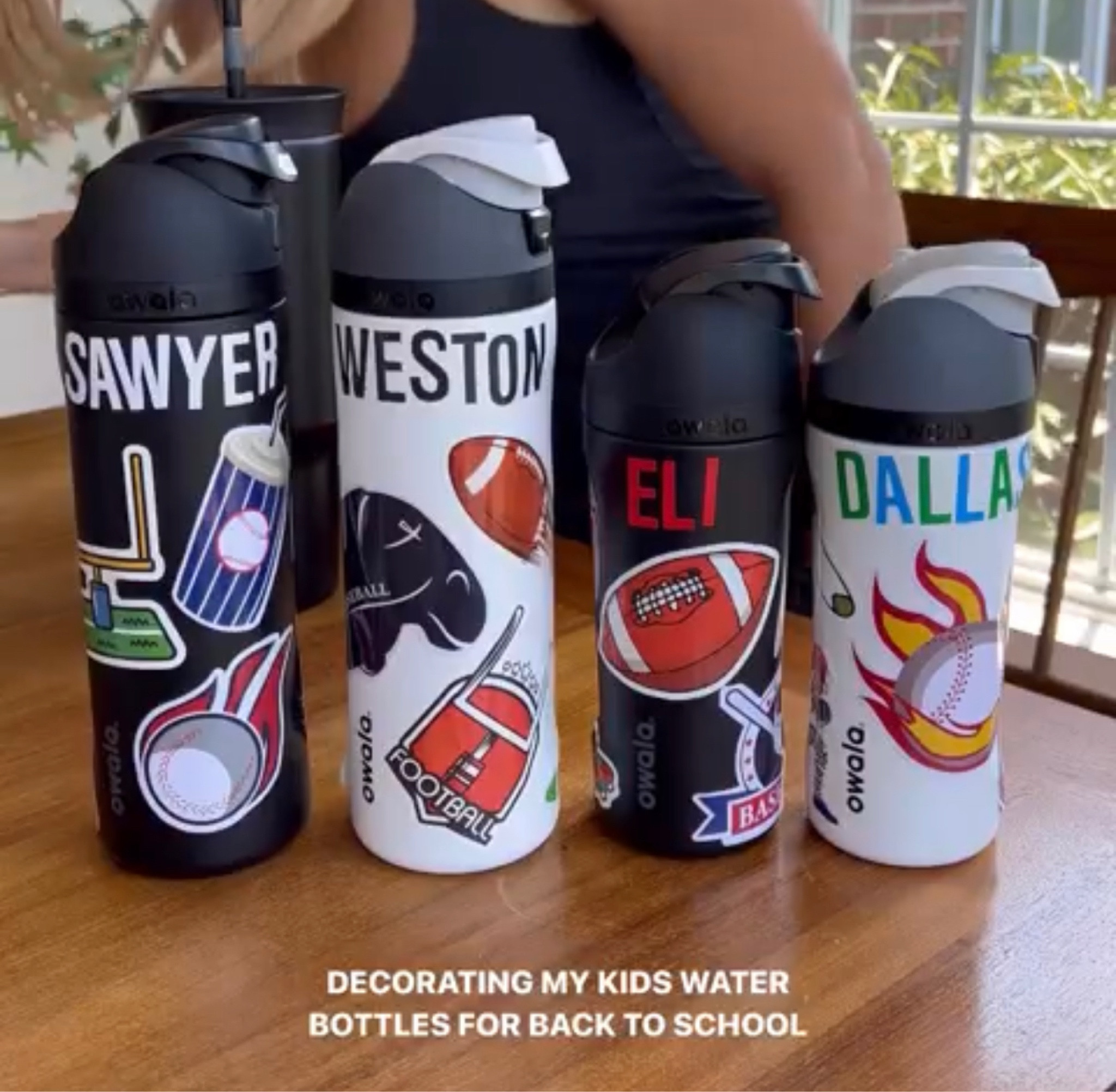 making back to school extra special with new @owala water bottles - decorated with sports stickers! Grab yours for 20% at @target from July 30 - August 5! #owalapartner 

#LTKkids #LTKFind #LTKBacktoSchool