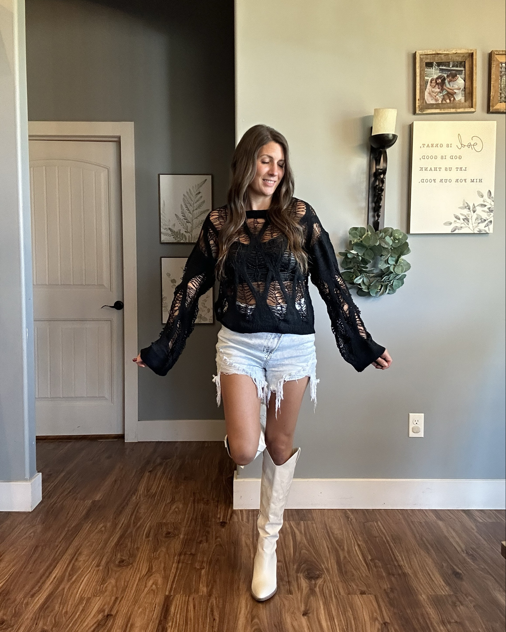 Hollowed out knit top to fit your spooky needs! It’s giving spider webs 🕷️🕸️

#LTKFallSale #LTKSeasonal #LTKFindsUnder50