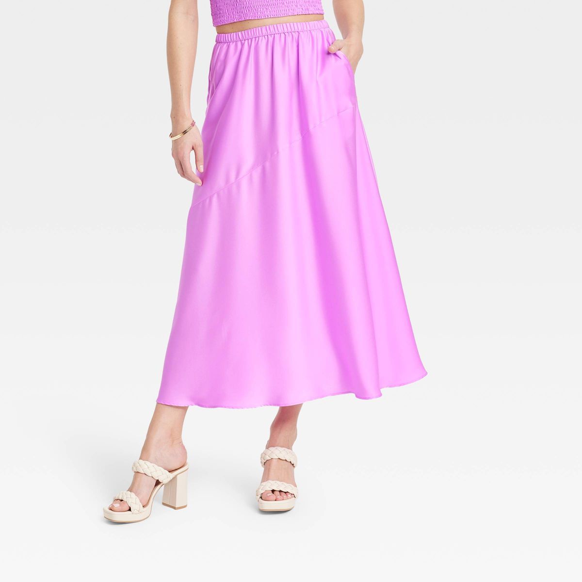 Women's Maxi A-Line Slip Skirt - A New Day™ Purple L | Target