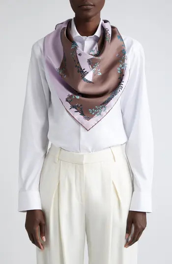 L Beam Floral Print Silk Square Scarf | Nordstrom