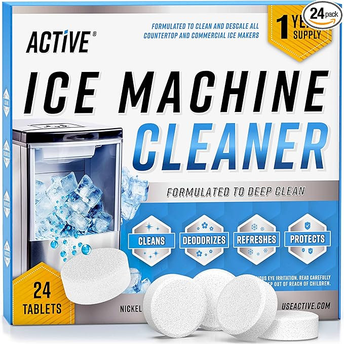 ACTIVE Ice Machine Cleaner Maker Descaler - 24 Clean Tablets Compatible with Frigidaire, Opal, GE... | Amazon (US)