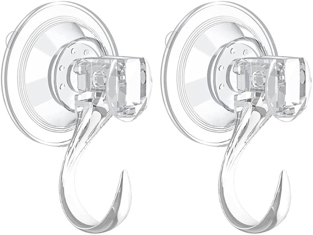 2 pack Suction Cup Heavy-Duty Hook，Large Clear Vacuum Reusable Wreath Hooks，use for Windows T... | Amazon (US)