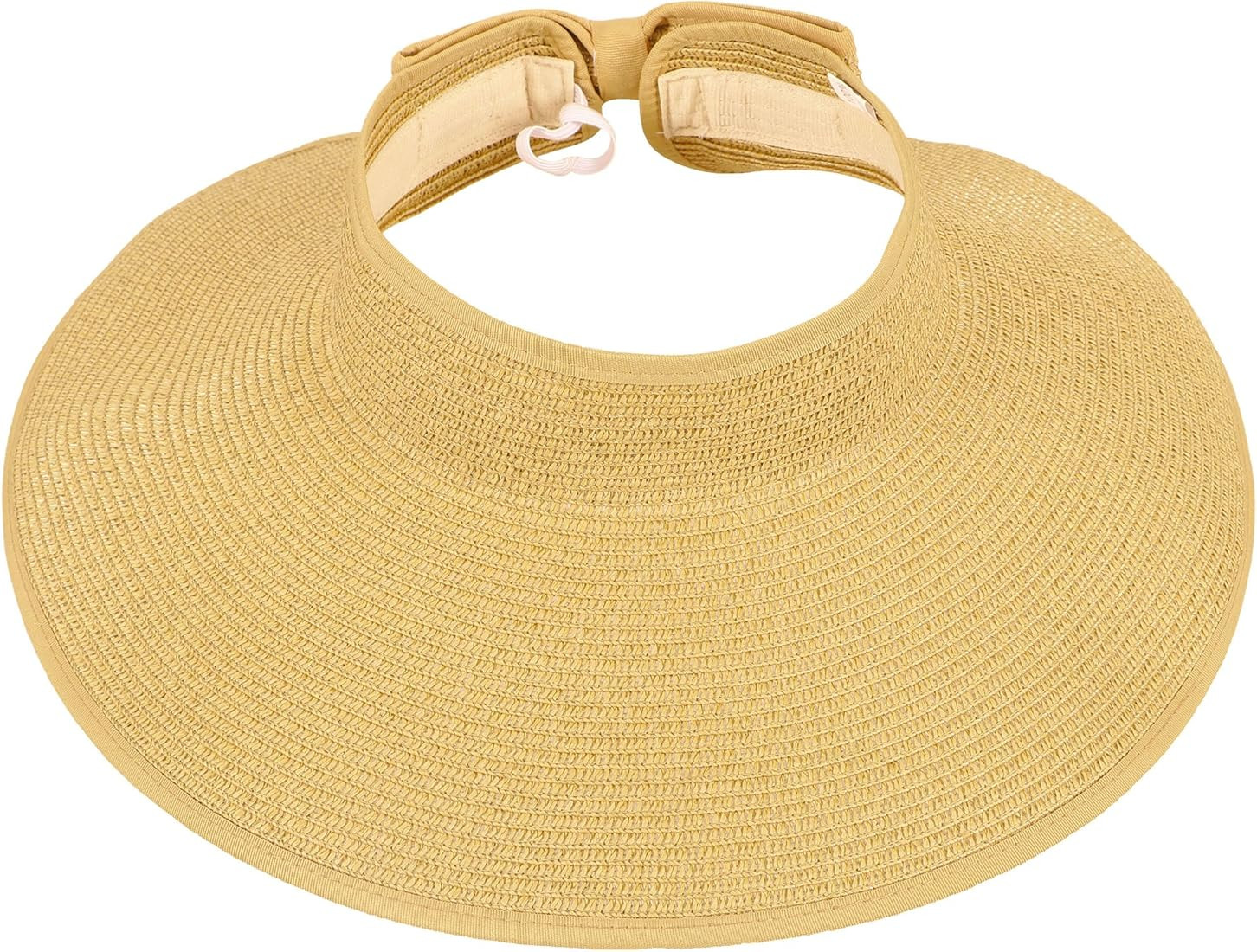 Sun Hats for Women Fashionable Womens Wide Brim Hat Roll-up Straw Sun Visor Hat | Amazon (US)