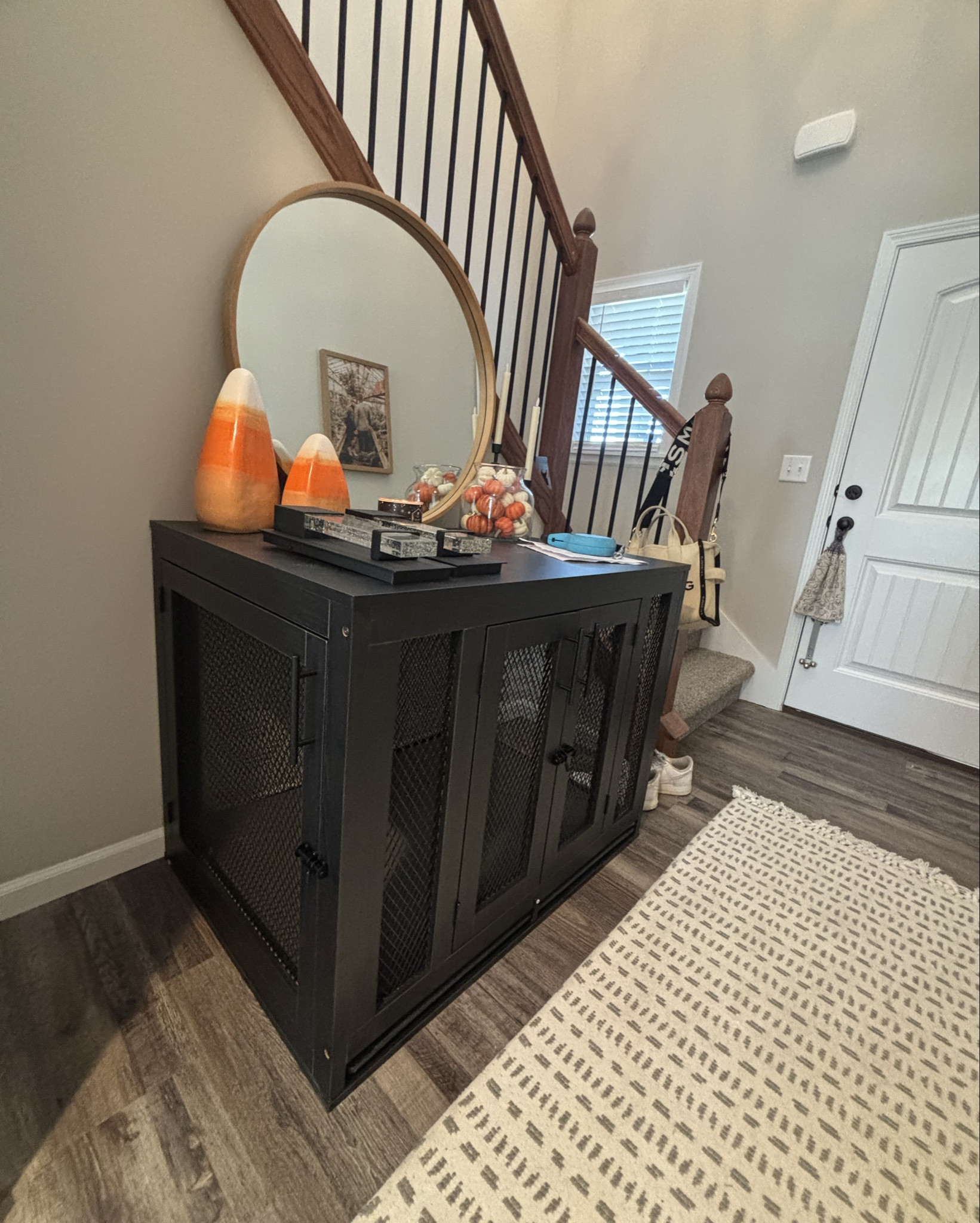 If you can’t tell we’ve been throughly enjoying Oliver’s new kennel! It looks more stylish and is still comfy for him! (Ours is messy on top because we just moved in) but we’ve been loving that we can style and decorate the space and have it blend in while also keeping him safe when we’re gone for long periods. 

This kennel has 2 ways to enter and has the option to pull the tray out to clean! Also comes with a mat! 

#LTKFamily #LTKHome