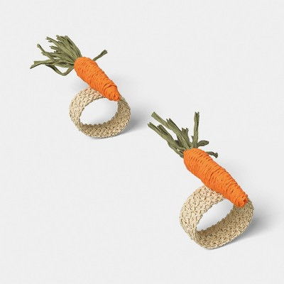 2pk Easter Woven Carrot Napkin Rings - Threshold™ | Target