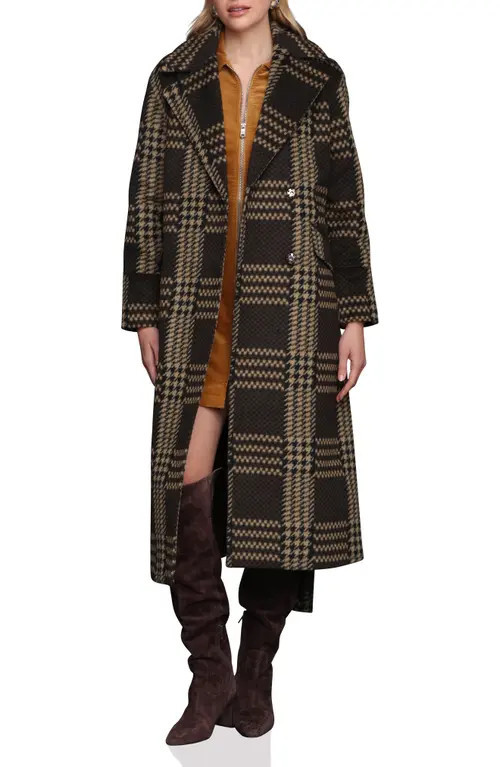 Avec Les Filles Plaid Belted Coat in Chocolate Plaid at Nordstrom, Size Large | Nordstrom