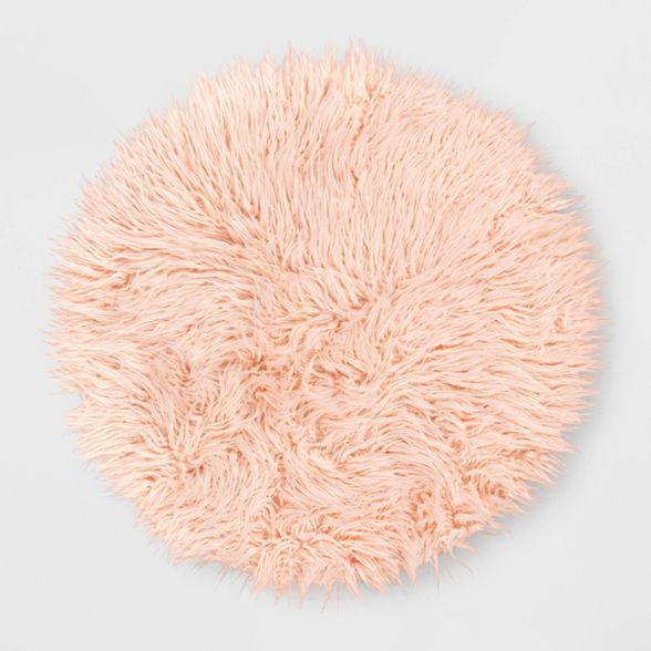 3' Faux Fur Round Rug Pink - Pillowfort™ | Target