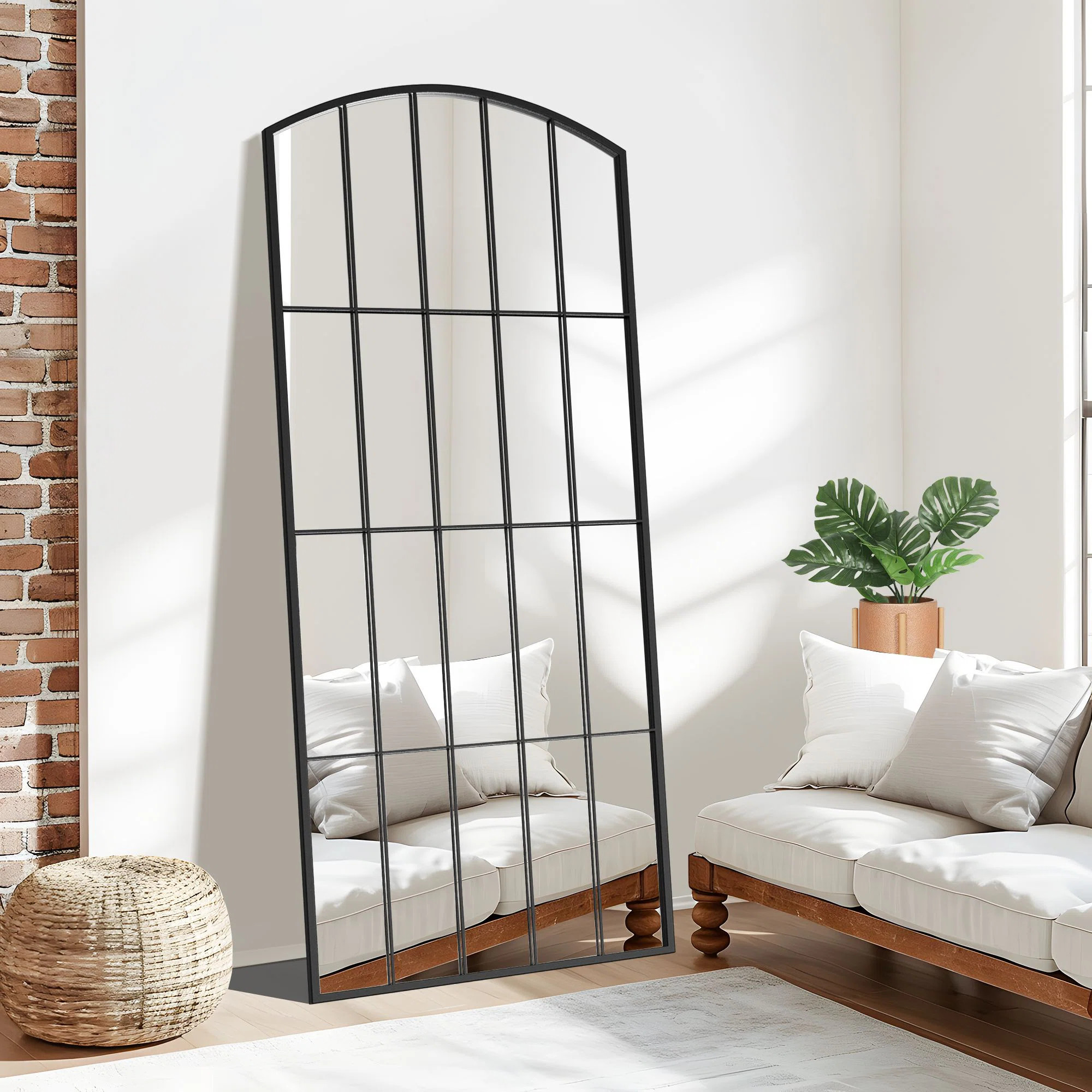 Lark Manor™ Anmay Metal Flat Mirror with Window Pane Design & Reviews | Wayfair | Wayfair North America