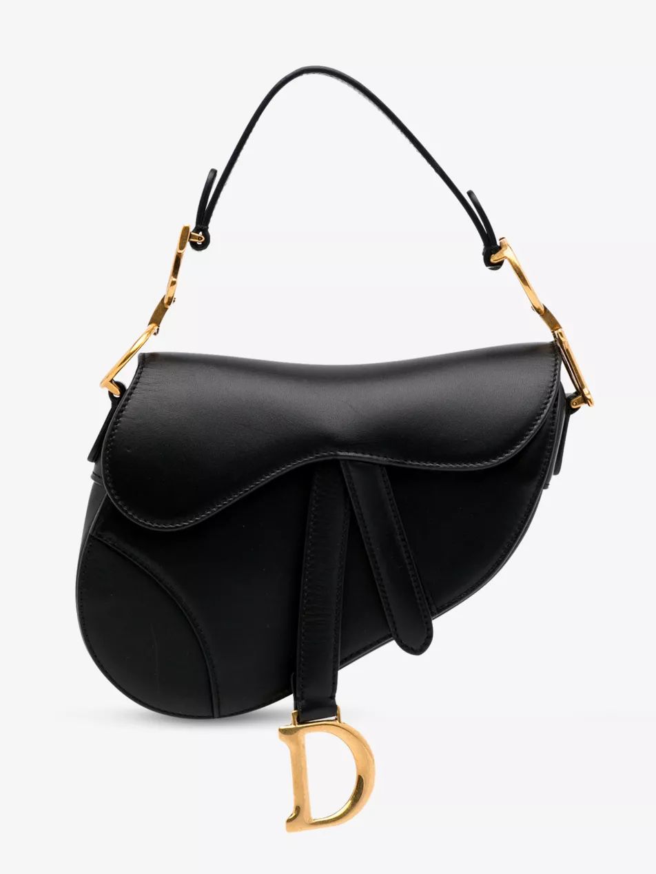 Pre-loved Dior Mini Saddle leather shoulder bag | Selfridges
