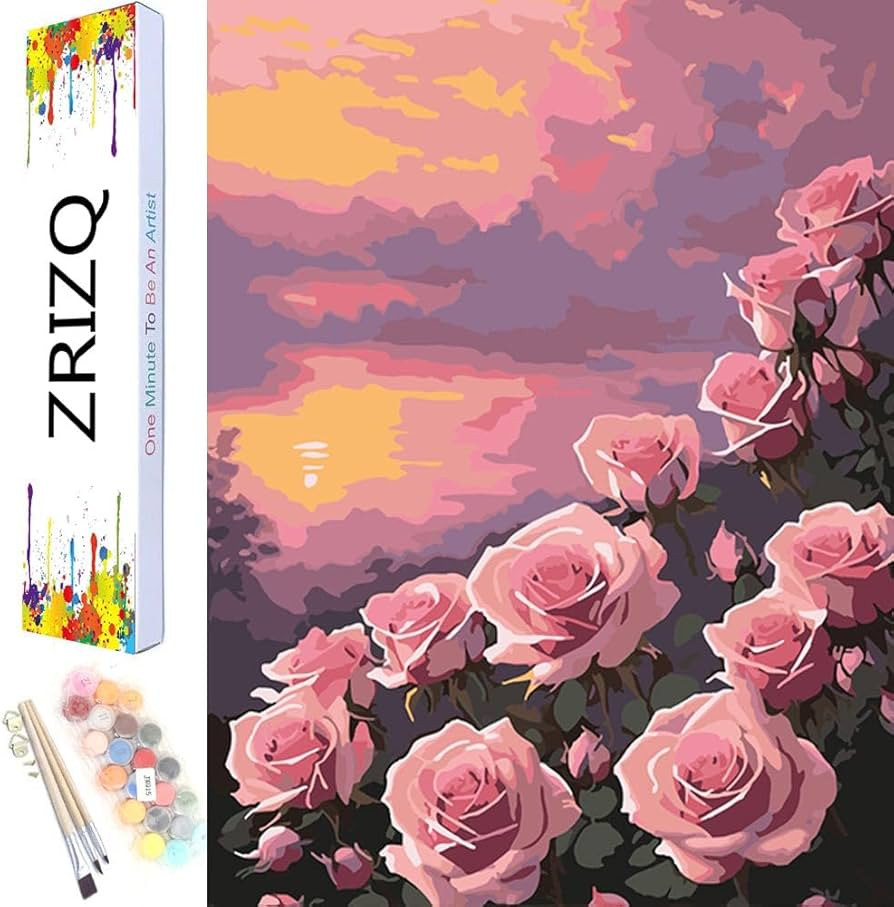 ZRIZQ Paint by Number for Adults Beginners,12" Wx16 L Canvas for Painting Kits for Adults in Colo... | Amazon (US)
