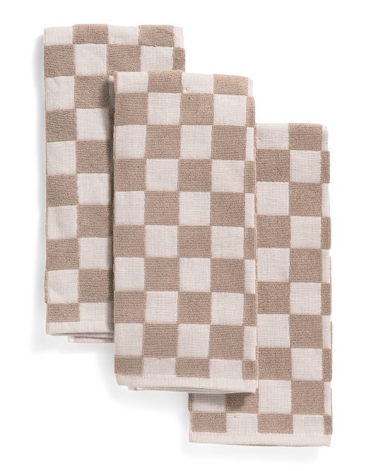 Set Of 3 Checkered Kitchen Towels | TJ Maxx