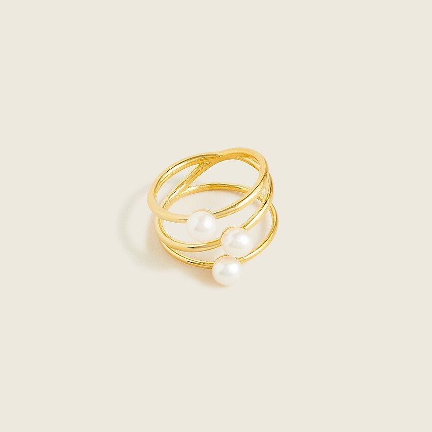 Triple-wrap pearl ring | J.Crew US