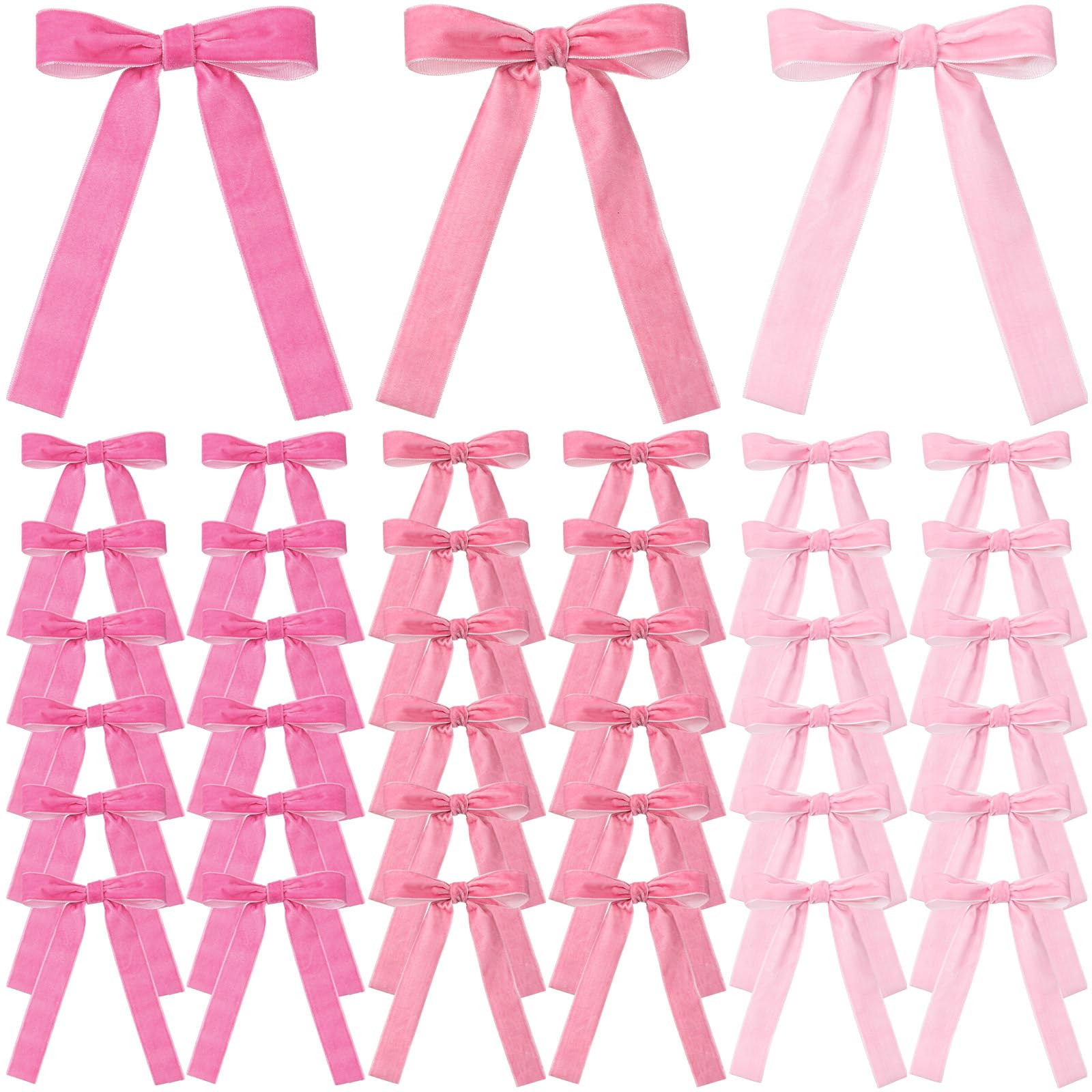 36 Pieces Valentine's Day Velvet Bow Valentine Ribbon Wreath Bow Bulk Romantic Crafts Gift Pretie... | Amazon (US)
