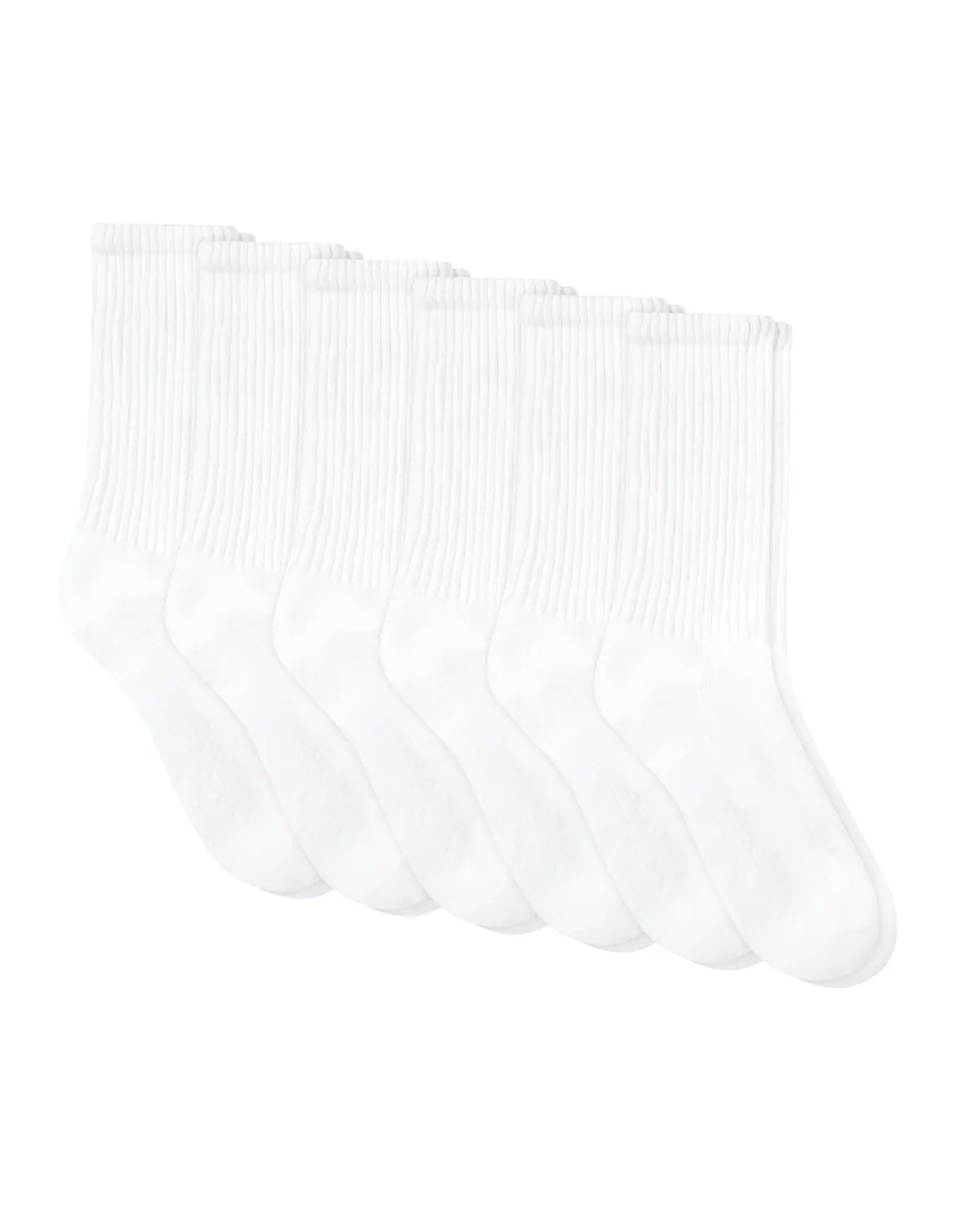 Hanes Unisex Plain White Socks Pack, 6 Pairs, Crew Socks #PWS184 | Hanes.com